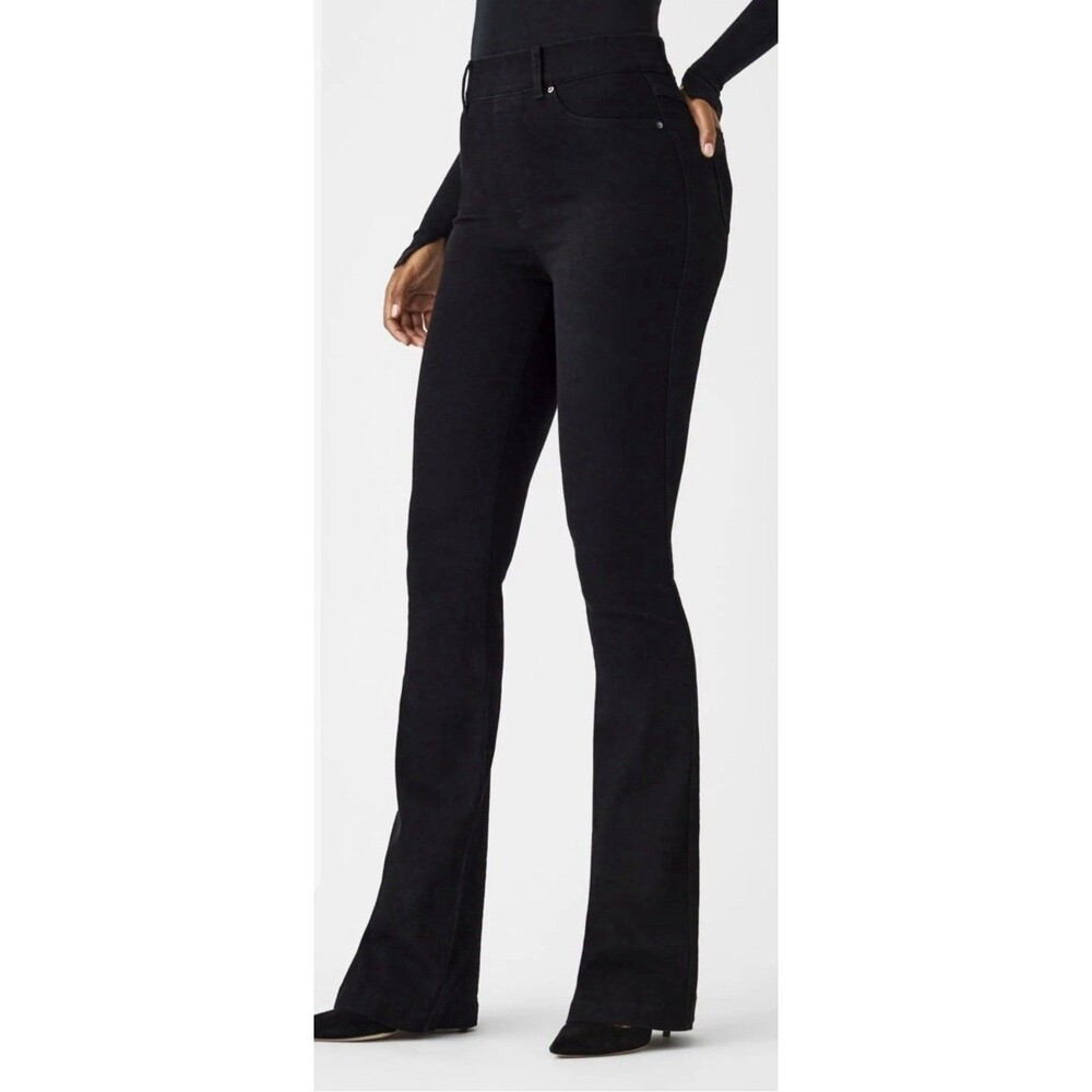 Spanx Jeans XL Black Shaping EveryWear Flare Pull On Pants 20326R Neutral